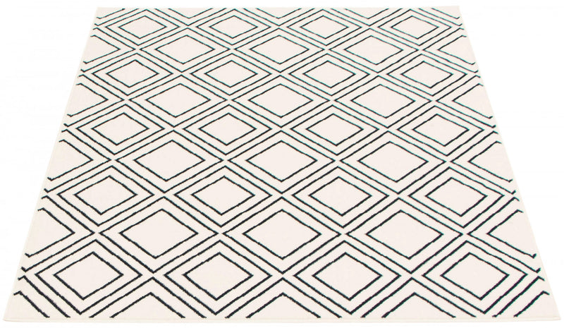 August Geod White-Navy 7'10\" x 10'2\" Area Rug