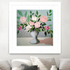 "Spring Florals 1" Matted and Framed White 36x36 Wall Art