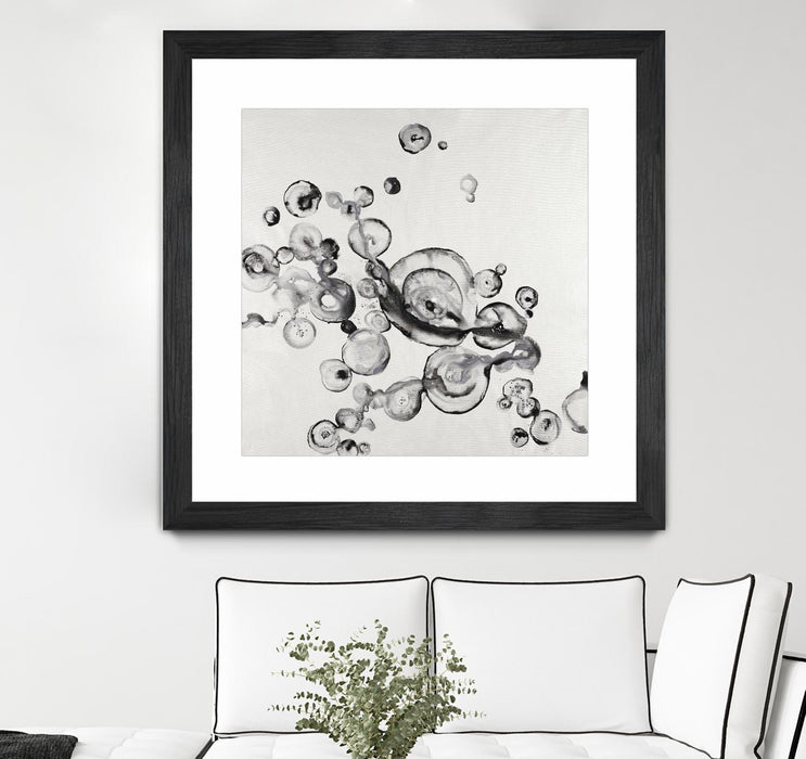 \"Transparent Onyx\" Matted and Framed Black 36x36 Wall Art