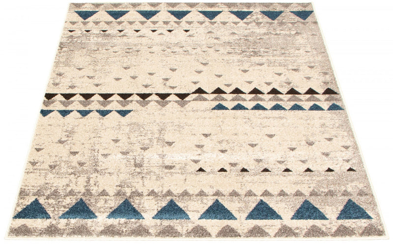 Raja Ivory-Blue Area Rug - 5'3\" x 7'3\"