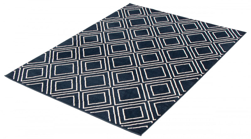 August Geod Navy-White 6'7\" x 9'6\" Area Rug