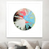 "Spin Art 10" Matted and Framed White 36x36 Wall Art