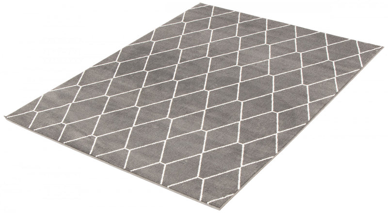 August Dark Grey-White 6'7\" x 9'6\" Area Rug