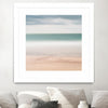 "Beach, Sea, Sky" Matted and Framed White 36x36 Wall Art