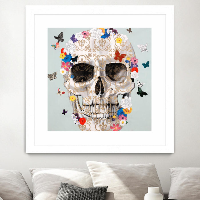 \"Party Favor\" Matted and Framed White 36x36 Wall Art