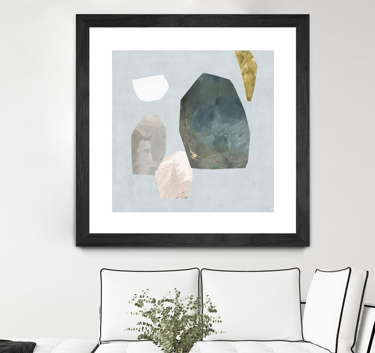 \"Assembly I\" Matted and Framed Black 30x30 Wall Art
