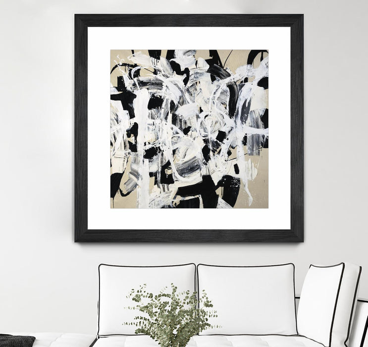 \"Talking Out Of Both Sides\" Matted and Framed Black 36x36 Wall Art