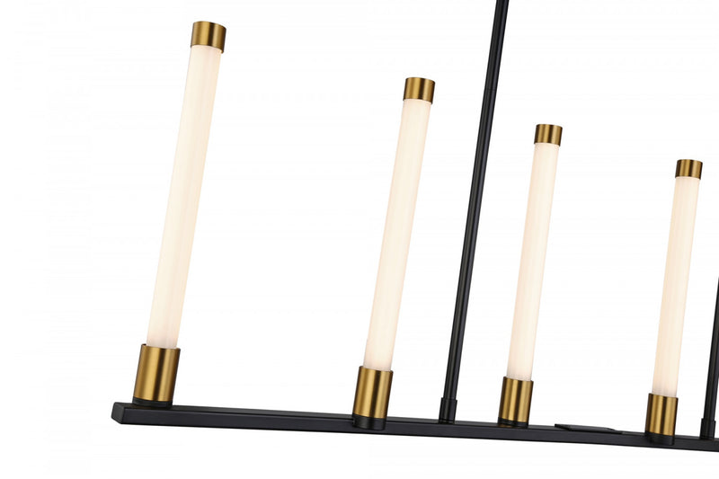 Infiniti Matte Black & Brass 6-Light Integrated LED Island Light