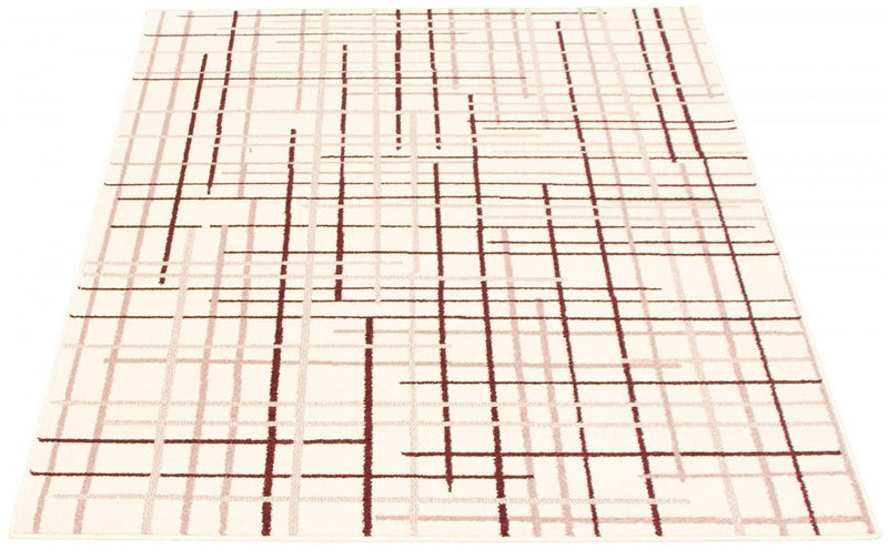 Taite Cream-Bordeaux Area Rug - 3'11\" x 5'7\"