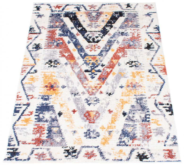 Paloma Quashqai White Area Rug - 3'11\" x 5'11\"