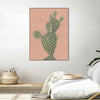 "Coral Cacti Ii" Canvas Framed Black 18x24 Wall Art