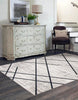 Damali Ivory/Blue Machine Washable Area Rug - 6'0" x 9'0"