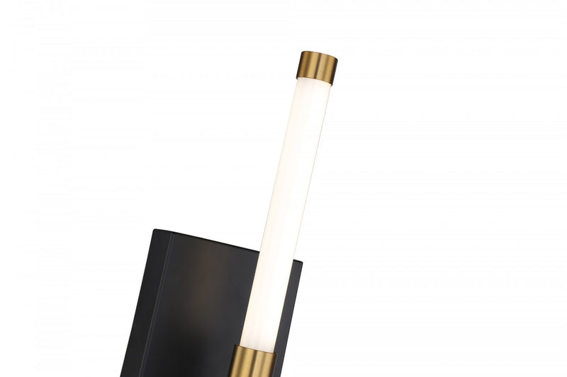 Infiniti Matte Black & Brass 1-Light Integrated LED Sconce
