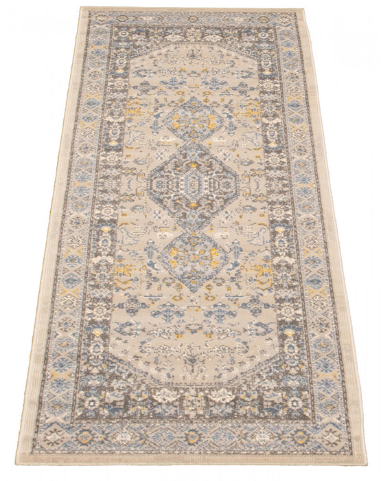 Sabra Blue Area Rug - 2'7\" x 8'0\"