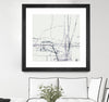 "Chalk Doodles H" Matted and Framed Black 36x36 Wall Art