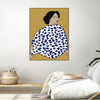 "Happy Girl" Canvas Framed Black 24x32 Wall Art