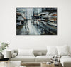 "Rush" Canvas Framed Black 36x24 Wall Art