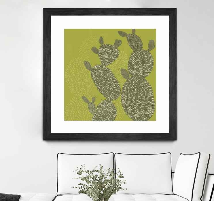 \"Opuntia Ii\" Matted and Framed Black 30x30 Wall Art