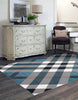 Kors Blue Machine Washable Area Rug - 6'0" x 9'0"