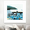 "Boats" Matted and Framed White 36x36 Wall Art