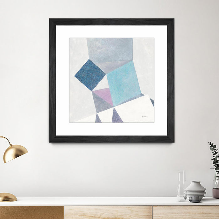 \"Bay Bridge V1\" Matted and Framed Black 36x36 Wall Art