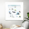 "Happy Days" Matted and Framed White 30x30 Wall Art
