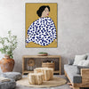 "Happy Girl" Canvas Framed Black 24x32 Wall Art