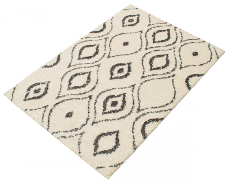 Gael Ivory Shag 3'11\" x 6'0\" Area Rug