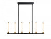 Infiniti Matte Black & Brass 6-Light Integrated LED Island Light