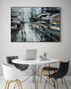 "Rush" Canvas Framed Black 36x24 Wall Art