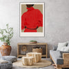 "Woman In Red" Canvas Framed Black 24x32 Wall Art