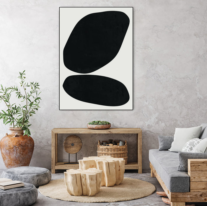 \"Black Abstract Ii\" Canvas Framed Black 30x40 Wall Art