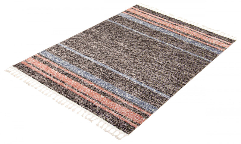 Vera Earth Taupe/Ivory Area Rug - 5'2\" x 7'5\"