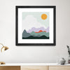 "Mountainous I" Matted and Framed Black 30x30 Wall Art