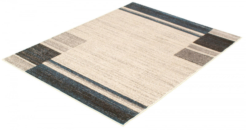 Aya Ivory-Blue Area Rug - 7'10\" x 10'2\"