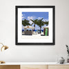 "Key West Cabana I" Matted and Framed Black 36x36 Wall Art