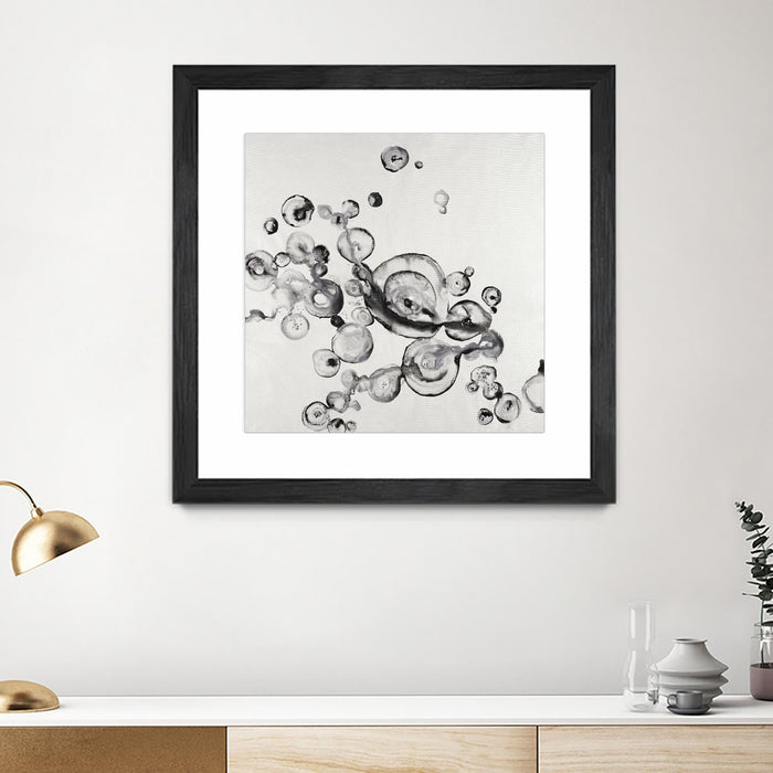 \"Transparent Onyx\" Matted and Framed Black 36x36 Wall Art