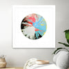 "Spin Art 10" Matted and Framed White 36x36 Wall Art