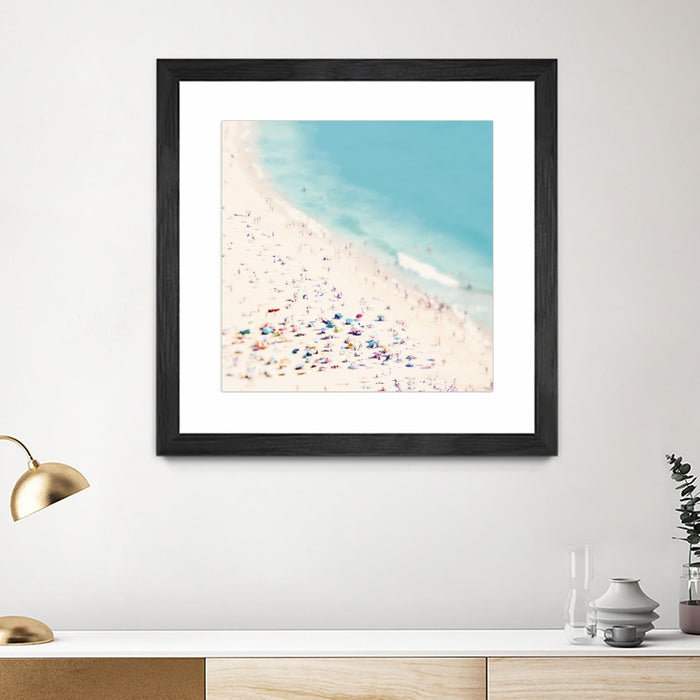 \"Beach Love\" Matted and Framed Black 30x30 Wall Art