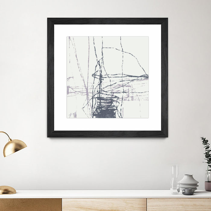 \"Chalk Doodles G\" Matted and Framed Black 36x36 Wall Art