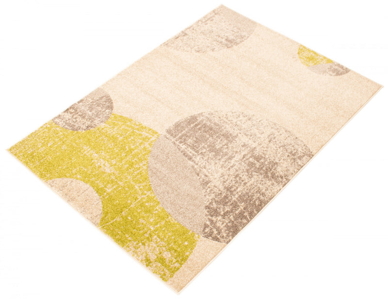 Ellegance Ivory / Green 6'7\" x 9'6\" Area Rug