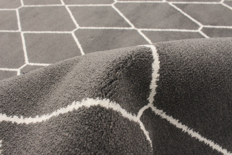 August Dark Grey-White 6'7\" x 9'6\" Area Rug