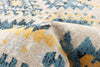 Mosaic Taupe/Blue Machine Washable Area Rug - 2'6" x 8'0"