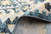 Mosaic Taupe/Blue Machine Washable Area Rug - 2'6" x 8'0"