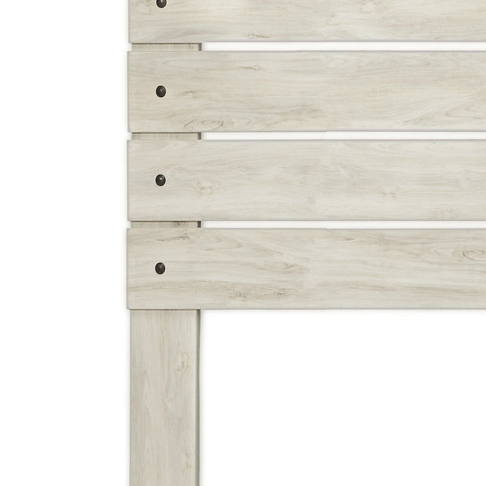 Abby Panel Headboard with LED Light & USB Ports, White - Queen Size