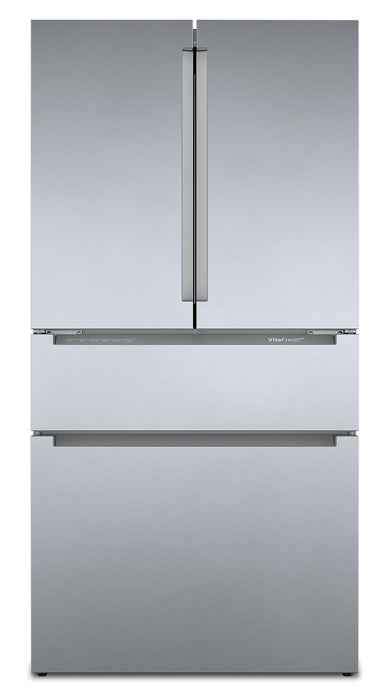 Bosch 800 Series 36\" 20.5 Cu. Ft. Smart French Door Refrigerator with Dual Compressor - Stainless Steel