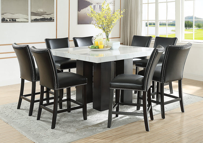Cami Counter-Height Dining Chair with Vegan-Leather Fabric - Black