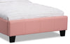 Chase Twin Bed – Pink - Contemporary style Bed in Pink Pine Solids and Faux Leather
