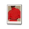 "Woman In Red" Canvas Framed Black 24x32 Wall Art