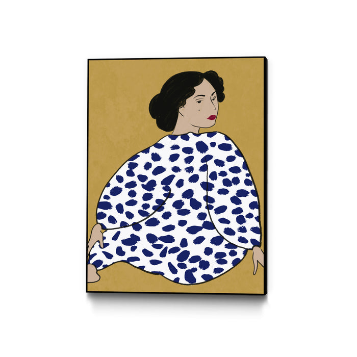 \"Happy Girl\" Canvas Framed Black 24x32 Wall Art